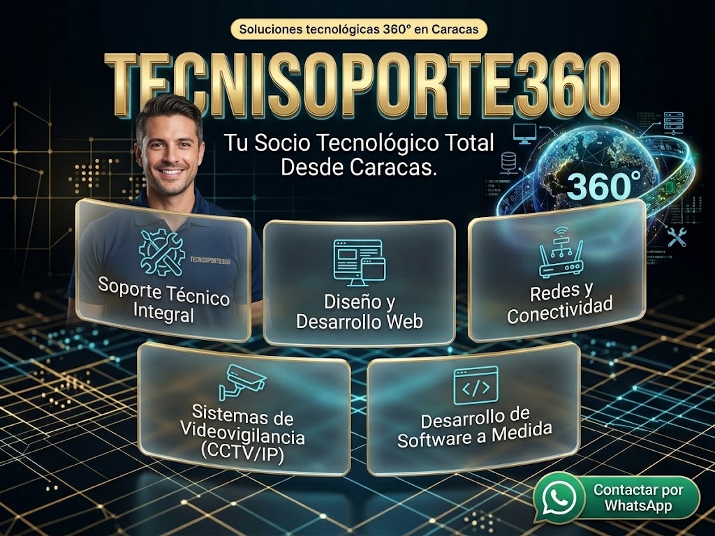 Rack de red profesional con switch, patch panel y cámaras de seguridad instalado por TecniSoporte360 en Caracas